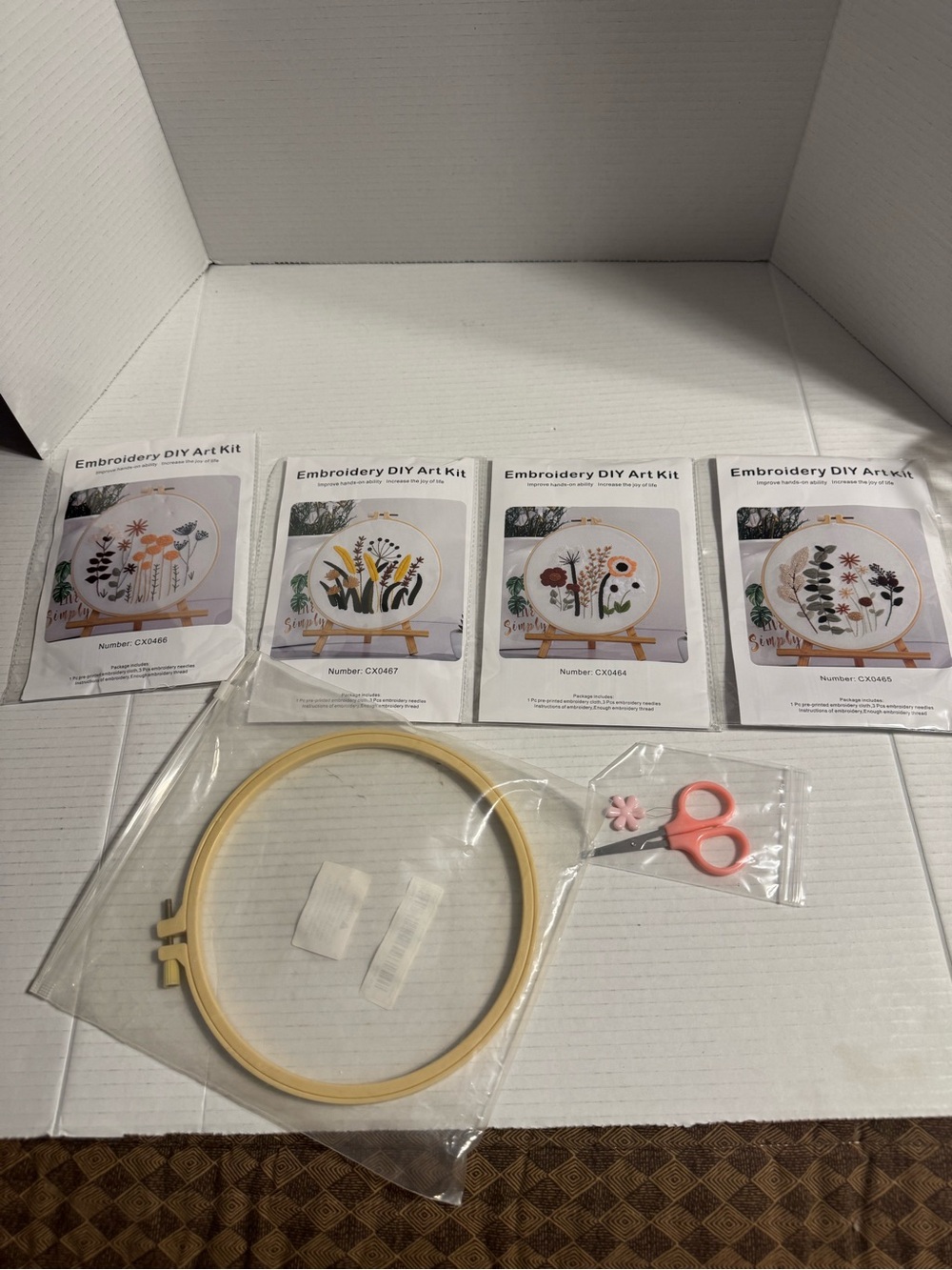 Embroidery DIY Art Kit - Set of 4 Floral